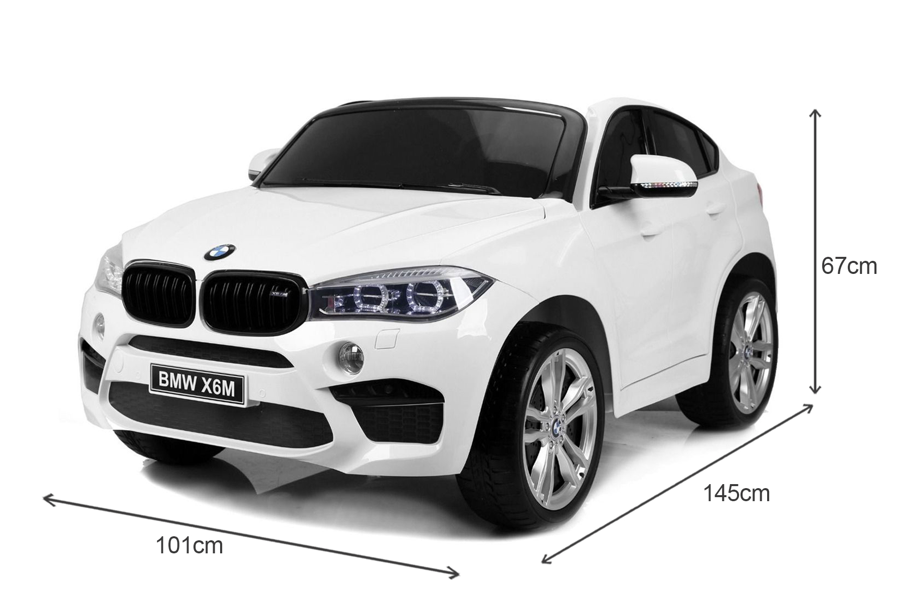 Fernbedienung zwei Motoren je 45W Ledersitz Original Lizenzfertigung 12V Kinderauto BMW X6