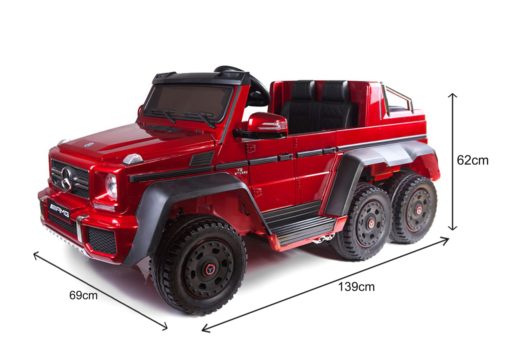 Mercedes Benz G63 AMG 6x6 2- Sitzer, weiss, Lizenz Kinder-Elektroauto  Kinderfahrzeug