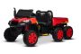 Elektrisches Farm-Kinderauto RIDER 6X6 24V mit Allradantrieb (4×200W), Zweisitzer, rot, Lithium-Batterie, EVA-Räder, Doppelsitz aus Kunstleder, gefederte Achsen, 2,4 GHz Fernbedienung, MP3-Player mit USB/AUX-Anschluss, Bluetooth