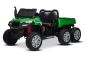 Elektrisches Farm-Kinderauto RIDER 6X6 24V mit Allradantrieb (4×200W), Zweisitzer, grün, Lithium-Batterie, EVA-Räder, Doppelsitz aus Kunstleder, gefederte Achsen, 2,4 GHz Fernbedienung, MP3-Player mit USB/AUX-Anschluss, Bluetooth