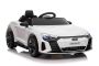 Elektrisches Kinderauto Audi RS E-tron GT 12V, weiß, breiter Einzelsitz, 2,4-GHz-Fernbedienung, USB-/AUX-Eingang, Bluetooth, Federung, Lithium-Batterie, LED-Leuchten, 2 x 25W Motor, ORIGINALE Lizenz