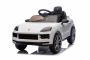 Elektrisches Ride-On Auto Porsche Cayenne 12V mit Hinterradantrieb – Lizenzmodell (Einzelsitz),  weiß, Lithium-Batterie, breiter Sitz, gefederte Achsen, 2,4 GHz Fernbedienung, MP3-Player mit USB-/AUX-Eingang, LED-Leuchten