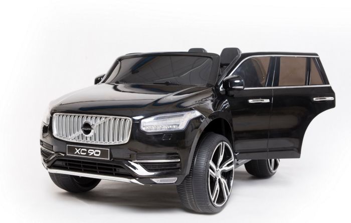 Elektro-Aufsitz-Volvo XC90, schwarz, doppelter Ledersitz, MP3-Player mit  Bluetooth- und USB-Eingang, zu öffnende Türen und Motorhaube,  12-V-10-Ah-Batterie, EVA-Räder, gefederte Achsen, 2,4-GHz-Fernbedienung,  Lizenziert