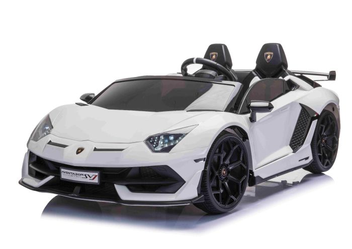 Elektro-Kinderauto, lizenzierter Lamborghini Aventador, Flügeltüren, Musik,  Hupe, für 3-5 Jahre, Weiß