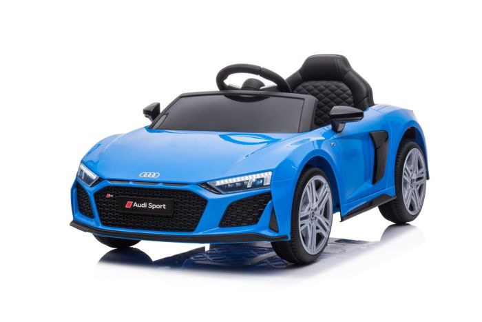 Kinder Elektroauto Audi R8 Spyder NEUER Typ Blau Originallizenz Batteriebetrieben Offnende Turen Kunststoffsitz 2x 25W Motor 12V Batterie