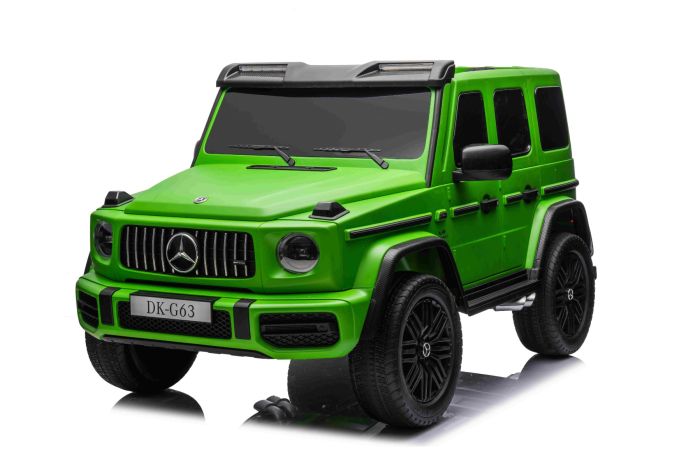 Elektrisches Kinderauto Mercedes Benz G63 AMG 4x4 Zweisitzer 24V grun lackiert MP4 Player mit USB AUX Eingang 4x4 Antrieb 24V 7Ah Batterie 4 x