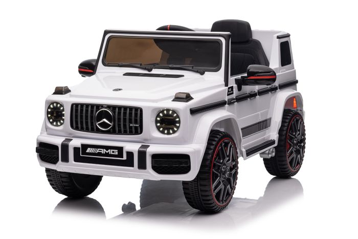 Elektroauto Mercedes G Neu WeiB Originallizenz Batteriebetrieben Turen offnen Einzelsitz 2x Motor 12 V Batterie 2 4 GHz Fernbedienung Hinterradfederung Sanfter Start