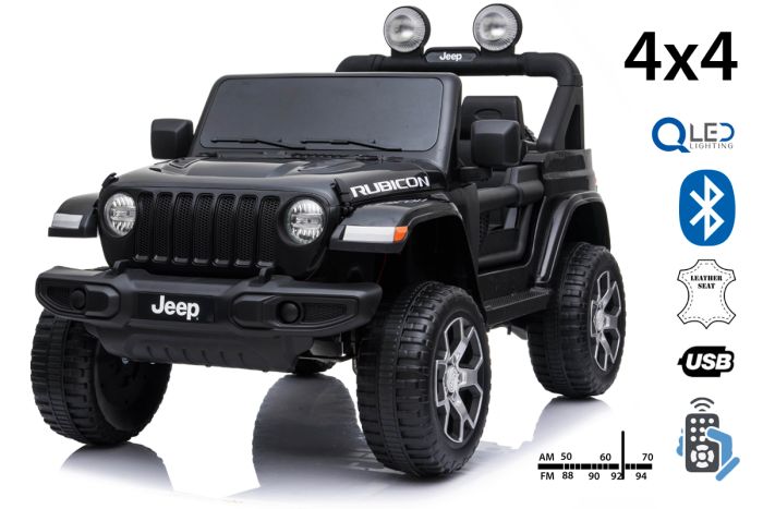 RIRICAR Elektroauto für Kinder 12V JEEP Wrangler, Schwarz, kinder