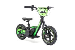Elektro Laufrad für Kinder RIRIBIKE RTX3 24V (12"), grün, Lithium-Batterie, 100W-Motor, Scheibenbremse, verstellbarer weicher PU-Sitz