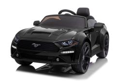  Kinder-Elektroauto Ford Mustang 24V, schwarz, weiche EVA-Räder, 2 x 16 000 RPM Motoren, 24V-Batterie, 2,4-GHz-Fernbedienung, Mp3-Player mit USB, ORIGINAL Lizenz