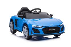 Kinder-Elektroauto Audi R8 Spyder - NEUER Typ, Blau, Originallizenz, Batteriebetrieben, Öffnende Türen, Kunststoffsitz, 2x 25W Motor, 12V Batterie, 2,4 Ghz Fernbedienung, Sanftanlauf, MP3-Spieler 