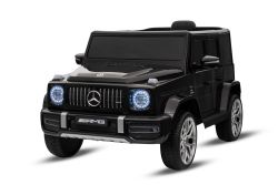 Elektrisches Kinderauto Mercedes G Neu, Schwarz, Original lizenziert, Batteriebetrieben, Öffnende Türen, Einzelsitz, 2x Motor, Lithiumbatterie, 2,4 GHz Fernbedienung, Hinterradfederung, Sanftes Anfahren