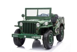 RIRICAR 4x4 Kinder Elektroauto 12V USA Army, 3 sitzer, Elektroauto für Kinder mit 2,4GHz Fernbedienung, MP3/USB/SD, Elektrofahrzeug Kinder ab 3-8 Jahre