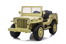 RIRICAR 4x4 Kinder Elektroauto 12V USA Army, 3 sitzer, Elektroauto für Kinder mit 2,4GHz Fernbedienung, MP3/USB/SD, Elektrofahrzeug Kinder ab 3-8 Jahre