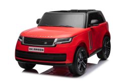 Elektro-Rutschauto Range Rover Modell 2023, Zweisitzer, Rot, Kunstledersitze, Radio mit USB-Eingang, Heckantrieb mit Federung, 12V7AH-Batterie, EVA-Räder, Schlüsselstarter, 2,4-GHz-Fernbedienung, lizenziert