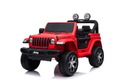 RIRICAR Elektroauto für Kinder 12V Jeep Wrangler, rot, kinder elektroauto 2 sitzer mit 2,4-GHz-Fernbedienung, Radio mit Bluetooth- und USB-Eingang, Eva-Räder, elektrofahrzeug kinder ab 3-8 jahre