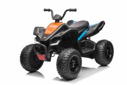 Elektroquad für Kinder McLaren Racing MCL 12V 4X4, schwarz, weiche EVA-Räder, FERNBEDIENUNG, Kunstledersitz, Hinterradaufhängung, 4 x 35 W Motor, LED-Leuchten, 12 V 10 Ah Batterie