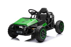 Kinder elektroauto 24V Sportcart, Grün, weiche EVA-Räder, Kunstledersitz, 2 x 50W Motor, 24V Akku, massive Metallkonstruktion