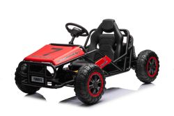 Kinder elektroauto 24V Sportcart, rot, weiche EVA-Räder, Kunstledersitz, 2 x 50W Motor, 24V Akku, massive Metallkonstruktion