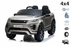 Elektroauto für Kinder Range Rover EVOQUE, Einsitzer,  grau lackiert, Kunstledersitz, MP3-Player mit USB-Eingang, 4x4-Antrieb, 12V10Ah-Batterie, EVA-Räder, Hinterradaufhängung, Schlüsselstart, 2,4-GHz-Bluetooth-Fernbedienung, lizenziert