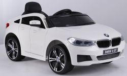 Elektrische Fahrt mit dem Auto BMW 6GT - Einzelsitz, Weiß, original lizenziert, batteriebetrieben, öffnende Türen, 2x Motor, Batterie 2x 6V / 4 Ah, 2,4-GHz-Fernbedienung,, weicher Start