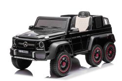 Elektro-Kinderauto Mercedes-Benz G63 AMG 6X6, Einsitzer, schwarz, 6 Räder mit Einzelradaufhängung, Antrieb 4 x 45-W-Motoren, 12V10AH-Batterie, Kunststoffräder und -sitz, Fernbedienung, lizenziert