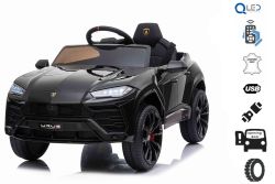 Kinder elektroauto 12V Lamborghini URUS, Schwarz, original lizenziert, 2x Motor, 12V Batterie, Elektroauto für kinder mit 2,4-GHz-Fernbedienung, weiche EVA-Räder, Federung, Elektrofahrzeug kinder ab 3 bis 6 jahre