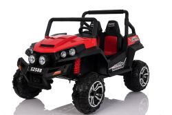 Electric Ride-On Toy Car RSX Red - 2.4Ghz, 24V, 4 X MOTOR, remote control, two-seats in leather, Soft EVA wheels, FM Radio, Bluetooth