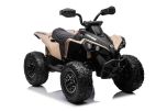 Can-am Renegade Elektroquad für Kinder, Khaki, Einsitzer, Vorder- und Hinterradfederung, LED-Leuchten, 12-V-Batterie, 2 x 35-W-Motoren, weiche EVA-Räder, MP3-Player mit USB/AUX-Eingang, lizenziert