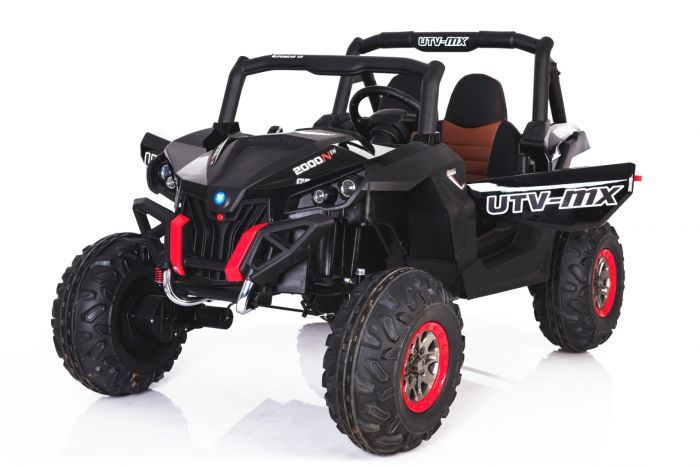 Elektro Spielzeugauto Neu Rsx Buggy 24v Schwarz 2 4ghz 4 X Motor Fernbedienung Zwei Sitze Zundschlussel Soft Eva Rader Usb Sd Karte