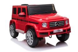 Elektrisches Elektroauto Mercedes G500 12V, rot, 2,4 GHz Fernbedienung, USB / SD Eingang, Hinterradfederung, Lithium-Batterie, LED-Lichter, ORIGINALE Lizenz