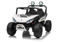 Elektrisches Kinderauto T-REX Ride 4x4 Zweisitzer 24V, weiß, MP3-Player mit USB/AUX-Eingang, Allradantrieb (4x4), Lithiumbatterie, Federung, Fernsteuerung, LED-Lichter