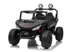 Elektrisches Kinderauto T-REX Ride 4x4 Zweisitzer 24V, schwarz, MP3-Player mit USB/AUX-Eingang, Allradantrieb (4x4), Lithiumbatterie, Federung, Fernsteuerung, LED-Lichter