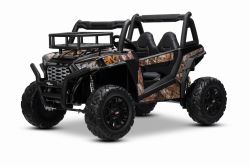 RIRICAR Elektroauto für kinder 24V UTV, Schwarz, kinder elektroauto 2 sitzer mit 2,4 GHz Ferbedienung, 2 x 200 W Motor, Lithium-Akku, Eva-Räder, gepolsterter Sitz, USB, SD-Karte, elektrofahrzeug kinder ab 3-8 jahre