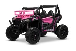 RIRICAR Elektroauto für kinder 24V UTV, Rosa, kinder elektroauto 2 sitzer mit 2,4 GHz Ferbedienung, 2 x 200 W Motor, Lithium-Akku, Eva-Räder, gepolsterter Sitz, USB, SD-Karte, elektrofahrzeug kinder ab 3-8 jahre