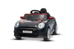 Elektrisches Kinderfahrzeug BMW Mini Cooper 12V, schwarz, MP3-Player mit USB- und Bluetooth-Anschluss, 2,4-GHz-Fernbedienung, 2 x 25 W Motor, Lithium-Akku, LED-Lichter, ORIGINAL-Lizenz