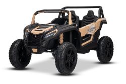 Elektrisches Kinderauto UTV XXL 24V, khaki, zweitürig, Motor mit Differenzial, aufblasbare Gummireifen, gefederte Hinterachsen, Scheibenbremse, gepolsterter Sitz, verstellbares Lenkrad, Bluetooth, MP3-Player mit USB/SD-Anschluss