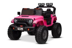 Elektrisches Kinderauto Beneo Motors OFFRIDE 4x4 Zweisitzer 24V, rosa, MP3-Player mit USB/AUX-Eingang, 4x4 Antrieb, Lithium-Akku, große EVA-Räder mit Hinterradfederung, Fernbedienung, LED-Lichter