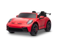 Elektrisches Kinderauto Porsche 911 GT3  24V mit 4x4-Antrieb, rot, zwei Sitze, 2,4-GHz-Fernbedienung, USB/AUX-Eingang, 200W-Motoren, Federung, Lithium-Batterie, LED-Leuchten vorne und hinten, ORIGINALE Lizenz