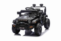 Elektroauto für Kinder OFFROAD NEW mit Hinterradantrieb, schwarz, Lithium-Batterie, hohes Fahrgestell, breiter Sitz, Hinterradfederung, 2,4-GHz-Fernbedienung, LED-Leuchten