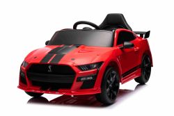 Ford Shelby Mustang GT 500 Cobra Elektroauto für Kinder, Rot, 2,4-GHz-Fernbedienung, USB-Eingang, LED-Leuchten, 2 x 30-W-Motor, ORIGINAL-Lizenz