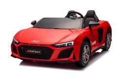 Elektrisches Kinderauto Audi R8 SPYDER Zweisitzer 24V, rot, MP3-Player mit USB/AUX und Bluetooth, Batterie 24V/14Ah, 2 x 200W Motoren, EVA-Räder mit Hinterradfederung, verstellbare Ledersitze, Fernbedienung, lizenziert