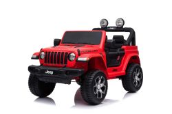RIRICAR Elektroauto für Kinder 12V Jeep Wrangler, rot, kinder elektroauto 2 sitzer mit 2,4-GHz-Fernbedienung, Radio mit Bluetooth- und USB-Eingang, Lithium-Akku, Eva-Räder, elektrofahrzeug kinder ab 3-8 jahre