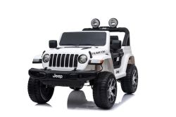 RIRICAR Elektroauto für Kinder 12V Jeep Wrangler, Weiß, kinder elektroauto 2 sitzer mit 2,4-GHz-Fernbedienung, Radio mit Bluetooth- und USB-Eingang, Lithium-Akku, Eva-Räder, elektrofahrzeug kinder ab 3-8 jahre