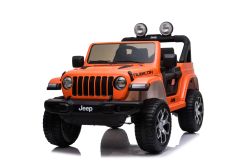 RIRICAR Elektroauto für Kinder 12V Jeep Wrangler, Orange, kinder elektroauto 2 sitzer mit 2,4-GHz-Fernbedienung, Radio mit Bluetooth- und USB-Eingang, Lithium-Akku, Eva-Räder, elektrofahrzeug kinder ab 3-8 jahre