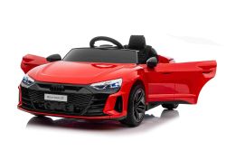 Elektrisches Kinderauto Audi RS E-tron GT 12V, rot, breiter Einzelsitz, 2,4-GHz-Fernbedienung, USB-/AUX-Eingang, Bluetooth, Federung, Lithium-Batterie, LED-Leuchten, 2 x 25W Motor, ORIGINALE Lizenz