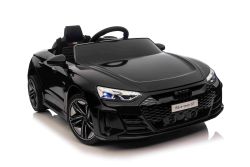 Elektrisches Kinderauto Audi RS E-tron GT 12V, schwarz, breiter Einzelsitz, 2,4-GHz-Fernbedienung, USB-/AUX-Eingang, Bluetooth, Federung, Lithium-Batterie, LED-Leuchten, 2 x 25W Motor, ORIGINALE Lizenz