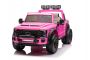  Kinder-Elektroauto Ford Super Duty 24V rosa, Zweisitzer, 4X4-Antrieb mit leistungsstarken 24V-Motoren, EVA-Doppelhinterrädern, 2,4 GHz-Fernbedienung, LED-Lichtrampe, MP3-Player mit USB-Eingang, ORIGINAL-Lizenz