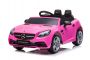Kinder-Elektroauto Mercedes-Benz SLC 12V, rosa, Kunstledersitz, 2,4 GHz Fernbedienung, USB/AUX-Eingang, hintere Radaufhängung, LED-Leuchten, Weiche EVA Räder, 2 x 30W MOTOR, ORIGINALLIZENZ