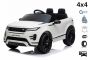 Elektroauto für Kinder Range Rover EVOQUE, Weiss, doppelter Ledersitz, MP3-Player mit USB-Eingang, 4x4-Antrieb, 12V10Ah-Batterie, EVA-Räder, Hinterradaufhängung, Schlüsselstart, 2,4-GHz-Bluetooth-Fernbedienung, lizenziert
